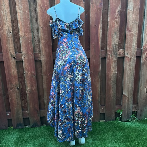 ZC Woman Elegant Floral High Low Dress in Blue Size S - Picture 11 of 15
